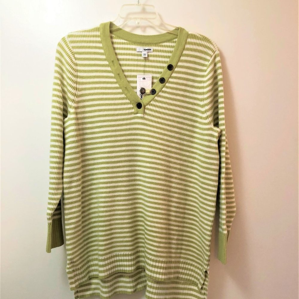 Sonoma V-Neck, Hi-Lo Tunic Length LS Knit Sweater – XXL – NWT
